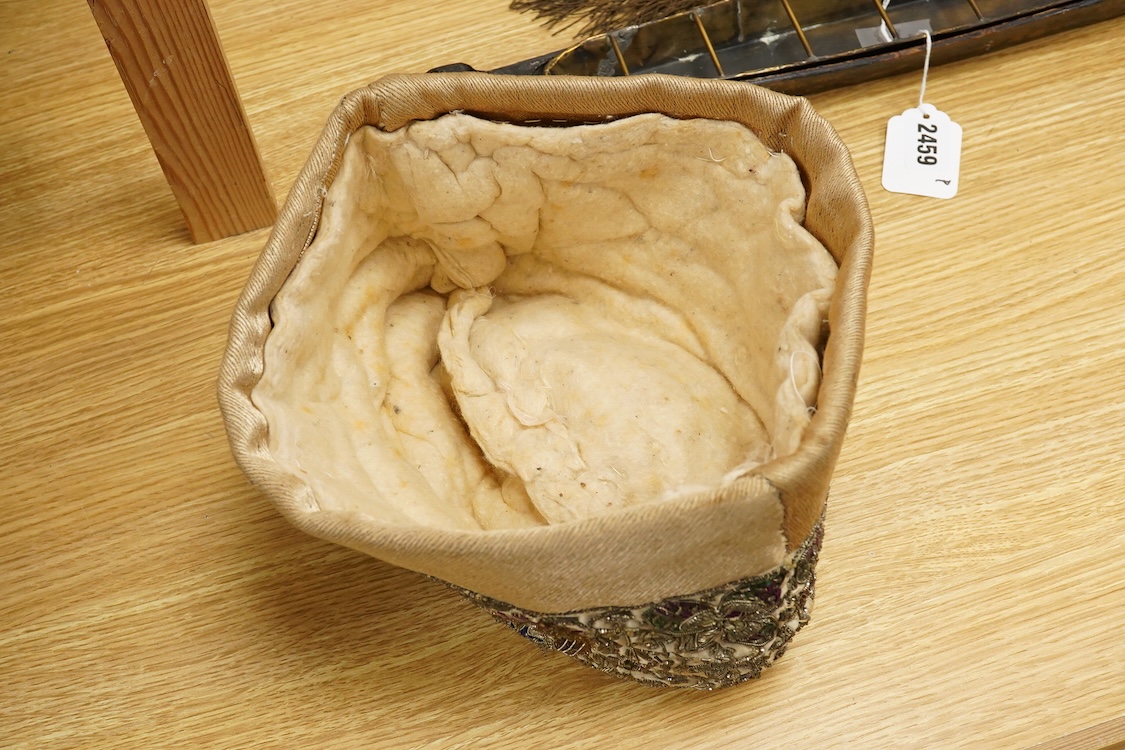 An Indian metallic thread tea cosy-33cm wide at base